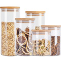 Wholesales 50ml 80ml 100ml 120ml 150ml empty mini high quality clear glass spice storage jar with bamboo cork lid Storage-138S